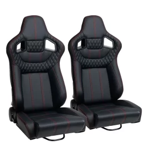 SPORT SEATS BLACK WITH RED STITCHING FIT 2015-22 SLINGSHOTS