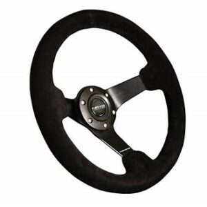 NRG FLAT BOTTOM STYLE STEERING WHEEL WITH SUEDE FINISH