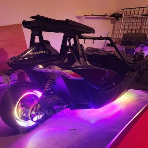 3pc 15.5'' Wheel Rim Lights For Polaris Slingshot Treble LEDs Flashing Bluetooth
