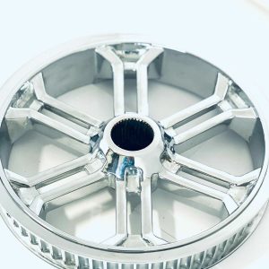SLINGSHOT CHROME PLATED OEM REAR WHEEL CUSH DRIVE PULLEY 15-20 POLARIS SLINGSHOT