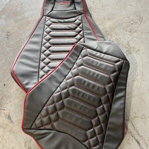 Padded Seat Covers for the Polaris Slingshot in Lazio pattern with red stitching