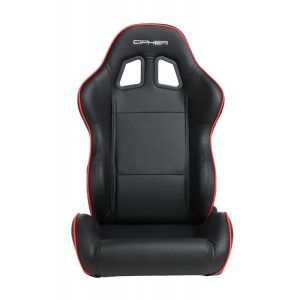 Cipher Black+Red Piping Racing Seats & Seat Brackets for 15-20 Polaris Slingshot